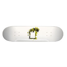 Palm tree frame yellow and black skate deck