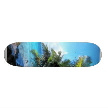 Palm Trees and Beach St. Thomas VI Custom Skateboard
