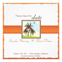 Palm Trees - Beach Wedding invites