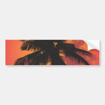 Palm Trees Sunset Silhouettes Bumper Stickers