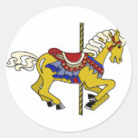 Palomino Carousel Horse Round Stickers