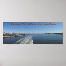 Panaromic View of the Queen Mary in Long Beach Posters