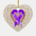 Pancreatic Cancer Ribbon From the Heart - SRF Christmas Tree Ornaments