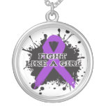 Pancreatic Cancer Splatter - Fight Like a Girl Pendant