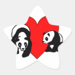 Panda Bear Love Star Stickers