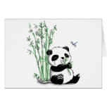 Panda Eating Bamboo (with customizable background) Card
