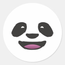 Panda face round stickers