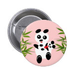 Panda Mum With A Baby Customisable Pin buttons