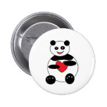 Panda With A Big Heart Pin buttons