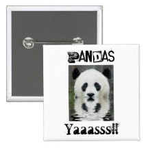 Pandas..., Yaaasss!! Pinback Buttons