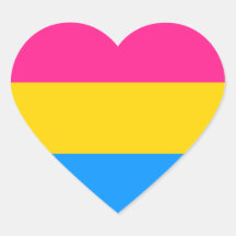 Pansexual Pride stickers - hearts