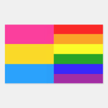 Pansexual/rainbow pride flags sticker