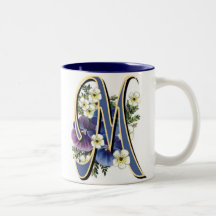 Pansy Initial - M Coffee Mugs