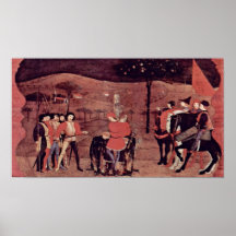 Paolo Uccello - The burning of Jewish merchant Print