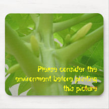 Papaya flowers, Please consider the environment... Mouse Pad