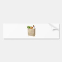 Paper bag full of groceries bumper sticker