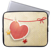 Paper heart laptop sleeves