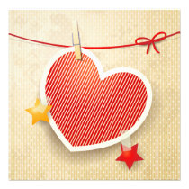 Paper heart invitations