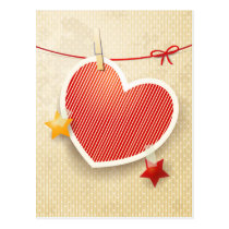 Paper heart postcards