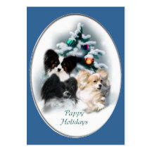 Papillon Christmas Gifts Business Cards