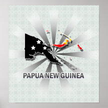 Papua New Guinea Flag Map 2.0 Poster