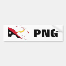 Papua New Guinea Flag Map & PNG Bumper Stickers