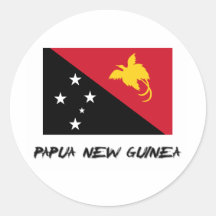 Papua New Guinea Flag Round Sticker