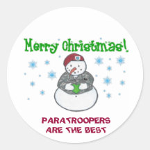 Paratrooper HOLIDAY Round Sticker