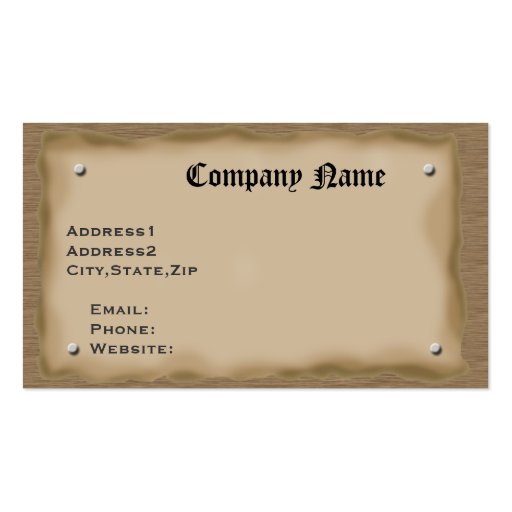 Parchment Mounted on Wood Business Card Templates