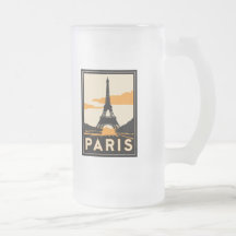 paris art deco retro travel poster coffee mug