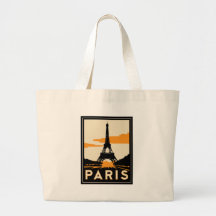 paris art deco retro travel poster tote bag