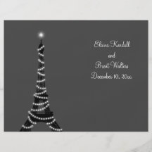 Paris at Night Wedding Program Custom Flyer
