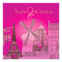 Paris, destination wedding  invitations