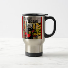 Paris Eiffel Tower Cat Lovers gifts Mugs