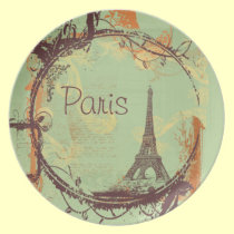 Paris eiffel Tower plates
