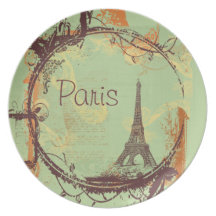 Paris eiffel Tower Party Plate