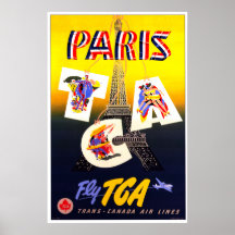Paris Retro Travel Poster