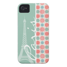 Paris; Salmon, Coral Pink, & Seafoam iPhone 4 Cover