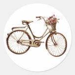 Paris Vintage Bike Bicycle  Basket Flowers Roses Sticker