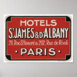Paris Vintage Travel Label Poster