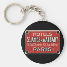 Paris Vintage Travel Luggage Label Key Chains