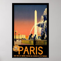 "Paris" Vintage Travel Poster