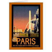 "Paris" Vintage Travel Poster Card