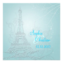 Paris, winter wedding  invitations