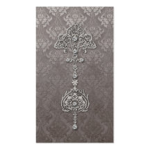 PARISIAN JEWEL: PLATINUM and PEWTER Business Card Templates