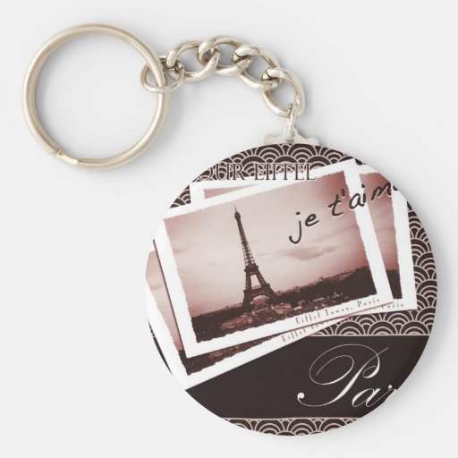 Parisian Postcards Art Deco Style Keychains