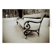 Park bench greeting cards
