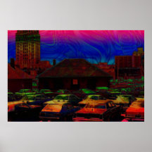 Parking Lot Urban Buildings Posters