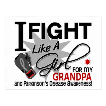 Parkinson's Fight Like A Girl Grandpa 11 Postcard