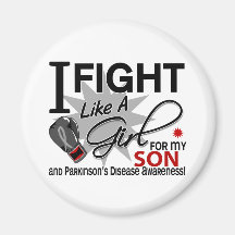 Parkinson's Fight Like A Girl Son 11 Refrigerator Magnets